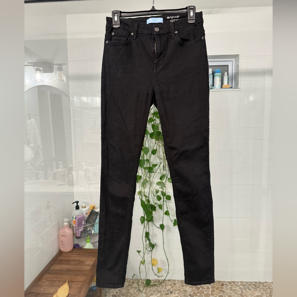 7 For All Mankind B(air) Women's Black High Waist skinny Jean